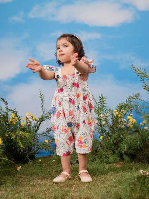 Girl's Multi Color Romper